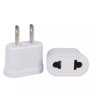 Phích Cắm Chuyển Đổi Đầu tròn Sang Đầu Dẹp - Chuyển đổi phích cắm AC từ Châu Âu (2 chân tròn) sang Mỹ (2 chân dẹt)