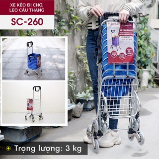 Xe kéo đi chợ, leo cầu thang FUJIHOME SC-260 tải trọng 50-60kg - Hàng chính hãng - Bảo hành 12 tháng