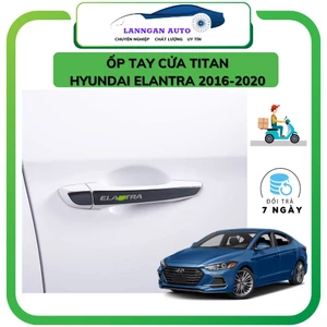 Ốp tay cửa xe Hyundai Elantra 2016-2020, Chất liệu hợp kim mẫu Titan Cao Cấp