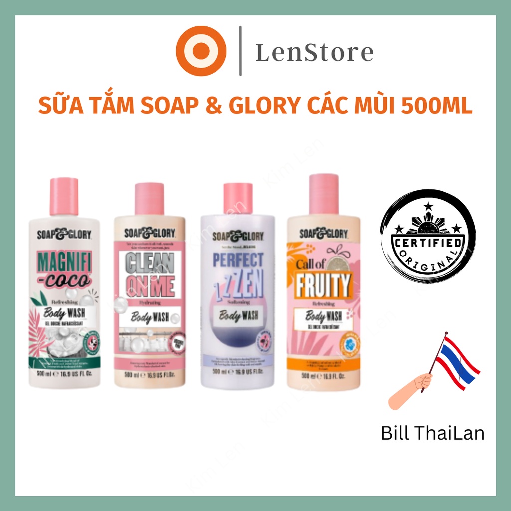 Sữa tắm Soap and Glory thơm mịn da Clean On Me/ Smoothie Star/ Perfect
