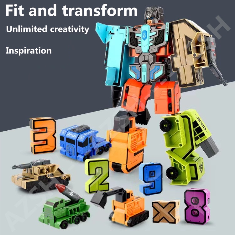 Đồ chơi trẻ em Lắp Ráp robot Biến Hình Kỹ Thuật Số Giáo Dục Sớm Cho Bé Trai