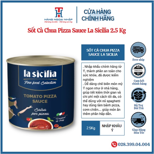 Sốt Cà Chua - Pizza Sauce Chuyên Dùng Cho Pasta Và Pizza Hộp 2.5 Kg La ...