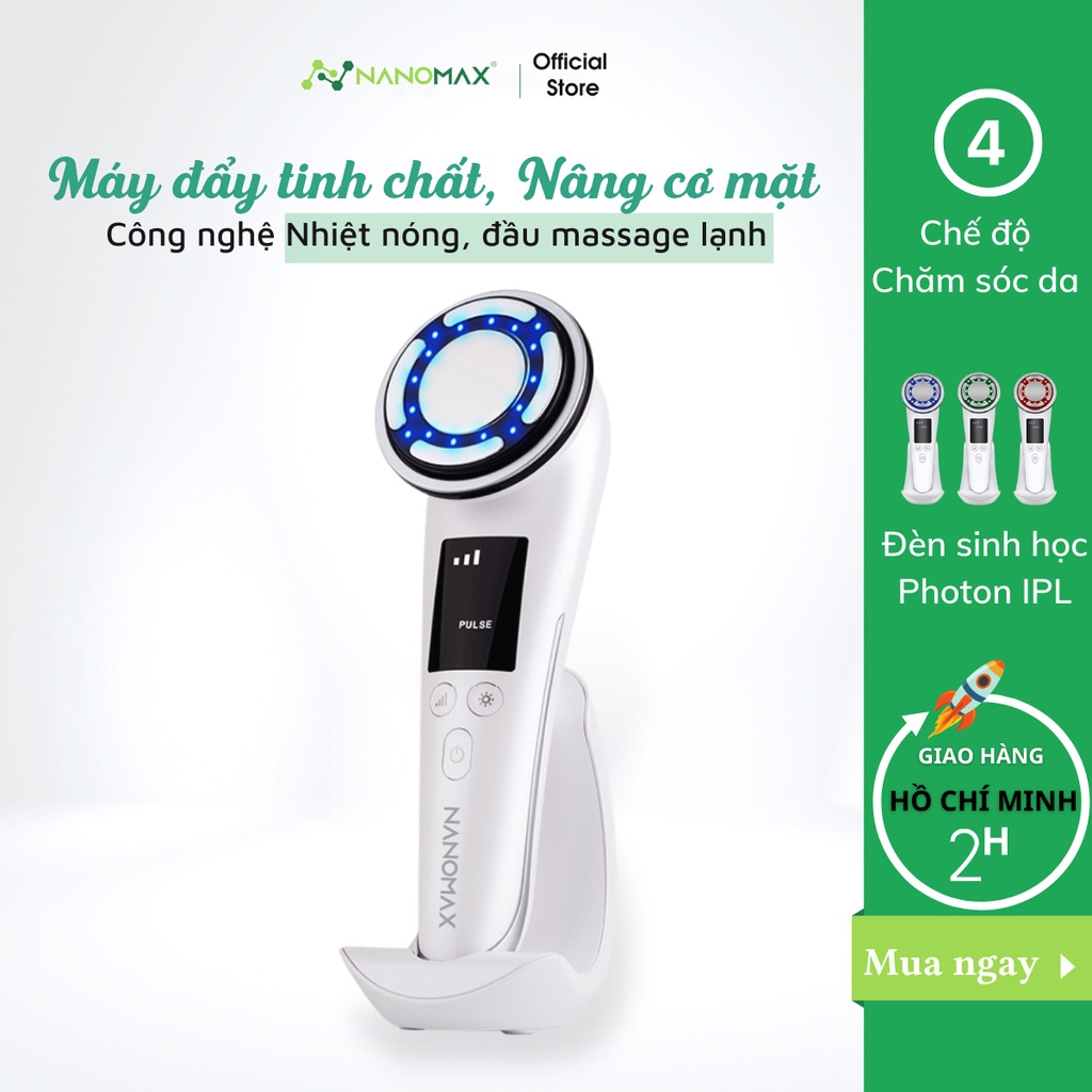 Máy Đẩy Tinh Chất Nóng Lạnh NANOMAX C182, Nâng Cơ Chăm Sóc Da Mặt, Dưỡng Trắng ION, F-Vibration 42 Độ C Làm Sạch Sâu