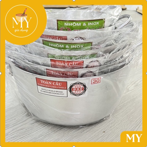 Nồi nhôm xi Cao CấpToàn Cầu, Thúy An kèm nắp  nhiều size dể sử dụng