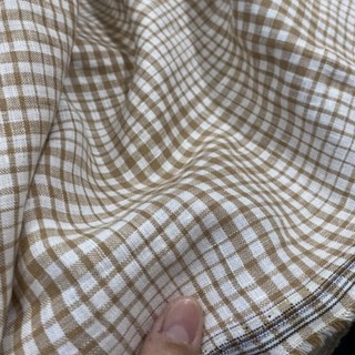 Vải Linen Tưng Caro Lạ Mắt Nâu Vintage Mềm Mướt Khổ 1m45