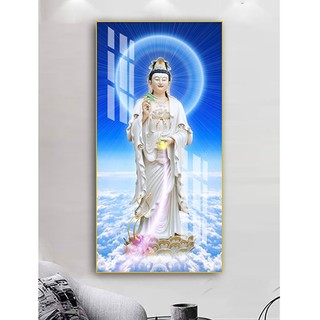 Tranh Treo Tường Quan Âm Bồ Tát 02 - Tranh Laminate Tráng Gương (50x100cm)