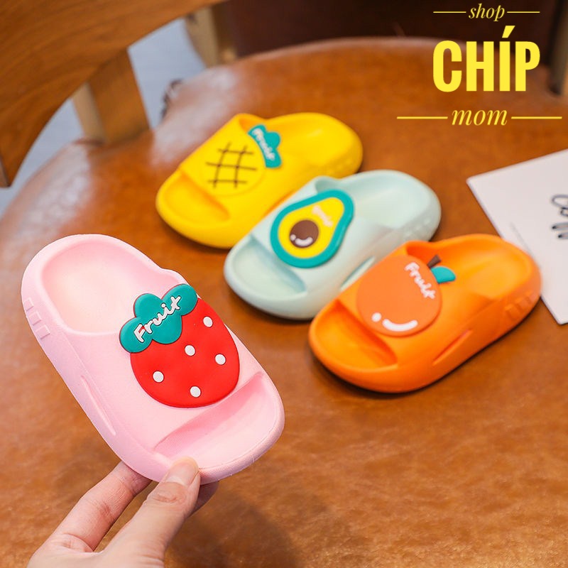 sandal bé gái dép quai hậu cho bé trai hoa quả cam dứa dâu bơ đi mưa đi biển mùa hè đúc êm chân chống trượt DL238