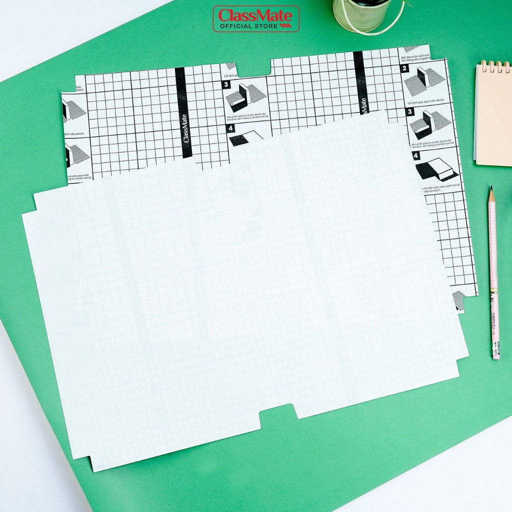 Decal Bọc Vở Ô Ly CLASSMATE Chất Liệu Nhựa Trong, Dẻo, Bền, Chống Thấm DC315 Dùng Cho Vở Có Kích Thước 170x240mm