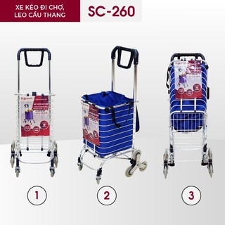 Xe kéo đi chợ, leo cầu thang FUJIHOME SC-260 tải trọng 50-60kg - Hàng chính hãng - Bảo hành 12 tháng