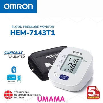(Bảo hành chính hãng 5 năm) Máy huyết áp bắp tay tự động OMRON HEM-7143T1 kết nối Bluetooth bộ nhớ lưu 30 lần đo - UMAMA