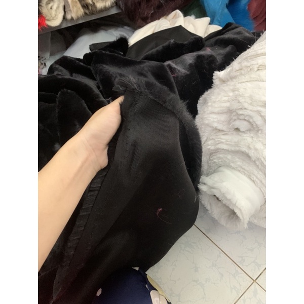 VẢI LÔNG ĐEN LÔNG NGẮN DÀY MỊN - VẢI LÔNG MAY QUẦN ÁO - VẢI LÔNG TRẢI BÀN TRANG ĐIỂM