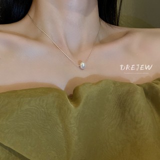 DREJEW Dây chuyền phối ngọc trai giả phong cách Hàn Quốc thanh lịch dành cho nữ