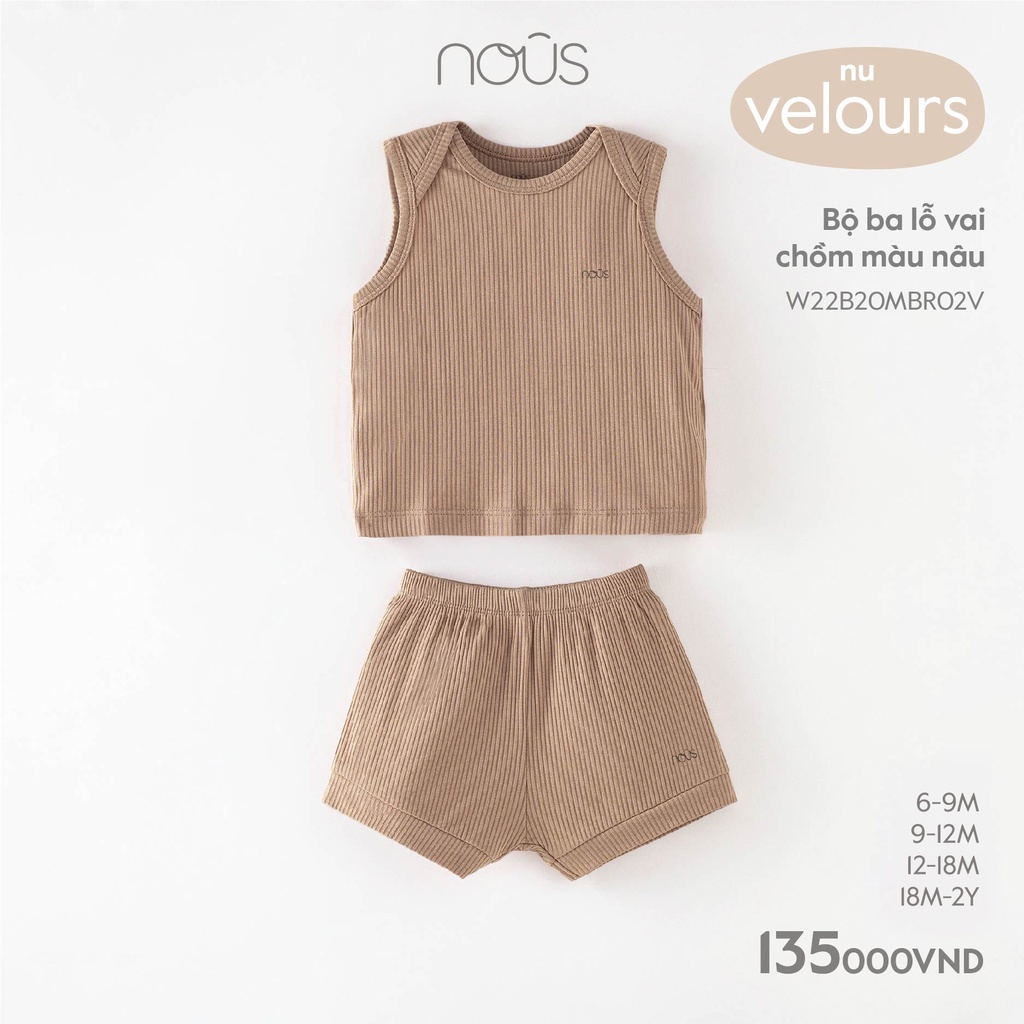 Bộ quần áo ba lỗ Nous Velours - Form bé ( 6-24 tháng )