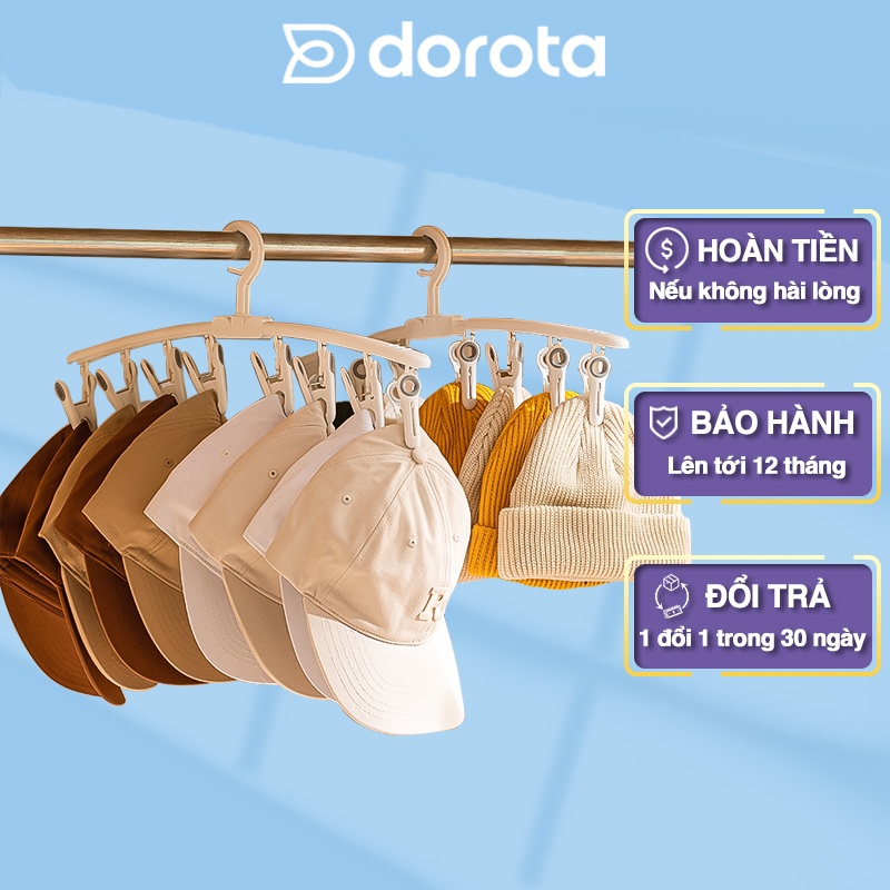 Móc kẹp mũ lưỡi trai tất vớ cao cao cấp DOROTA treo quần áo nón kết đồ lót đa năng gấp gọn AT736