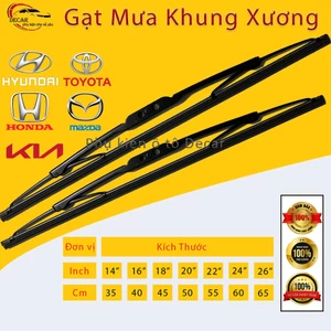 Gạt mưa xe ô tô siêu sạch, cần gạt kính nước mưa oto xe hơi thanh xương sắt lưỡi silicon bền đẹp