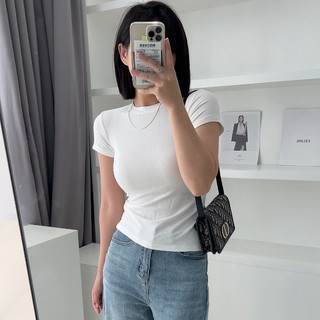 Áo Thun Baby Tee Nữ Tay Ngắn Ôm Body Cổ Tròn Dáng Dài Chất Thun Gân Co Giãn Mềm Mát TN01 RYSO STORE