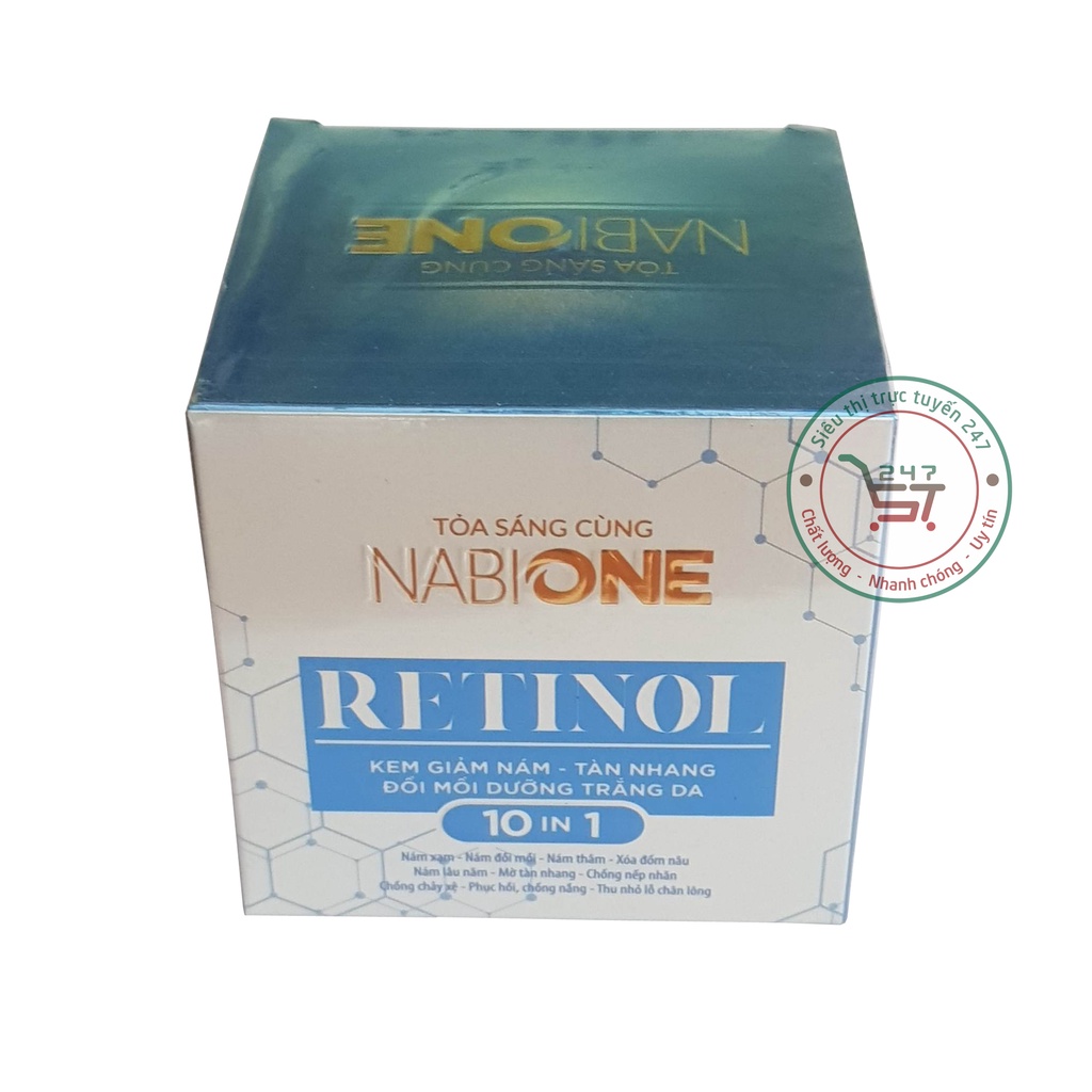 Kem Nám Tàn nhang Dưỡng trắng da mờ Nhăn Đồi mồi chống Lão hóa Dâu Tây Sữa Ong Chúa Nabi One 10in1 20g (Bạc-xd)