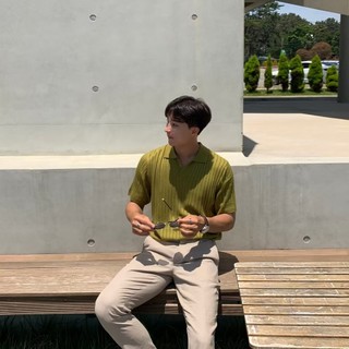 Dạo Phố Phong Cách Đơn Giản Cao Cấp Lụa Băng Ngắn Tay Áo Sơ Mi Polo Mùa Hè Mỏng Áo Thun Nam Thanh Niên Hàn Quốc Sang Trọng Kinh Doanh Ve Áo Hàng Đầu Dệt Kim
