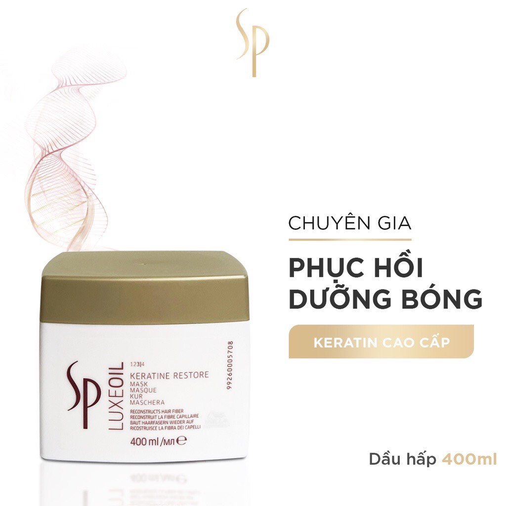 Dầu hấp tóc Wella SP Luxe Oil hấp tóc Keratin cao cấp, chăm tóc thêm bóng  khoẻ từ gốc Restore Mask 400ml | Shopee Việt Nam