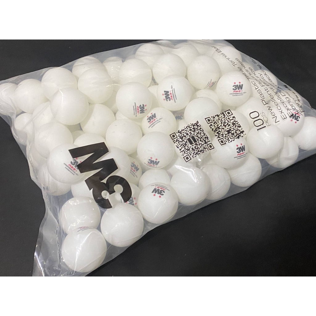[200 quả] bóng tập luyện tiêu chuẩn  Sanwei 3w (Banh bóng bàn Sanwei 3w 200 trái)