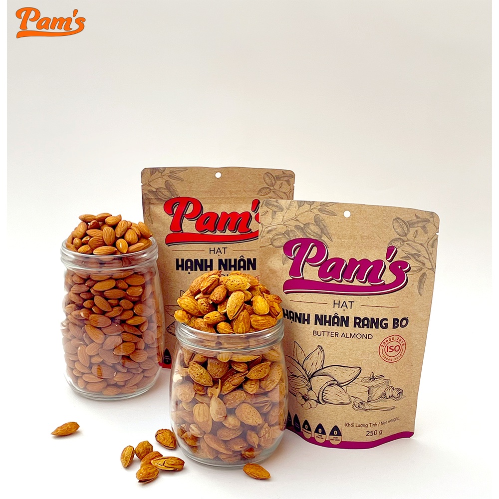 Hạnh Nhân Mỹ Tách Vỏ Pams(250g/hũ) Hạt Nhập Khẩu Mỹ, Rang Chín Giòn, Dùng Ăn Kiêng