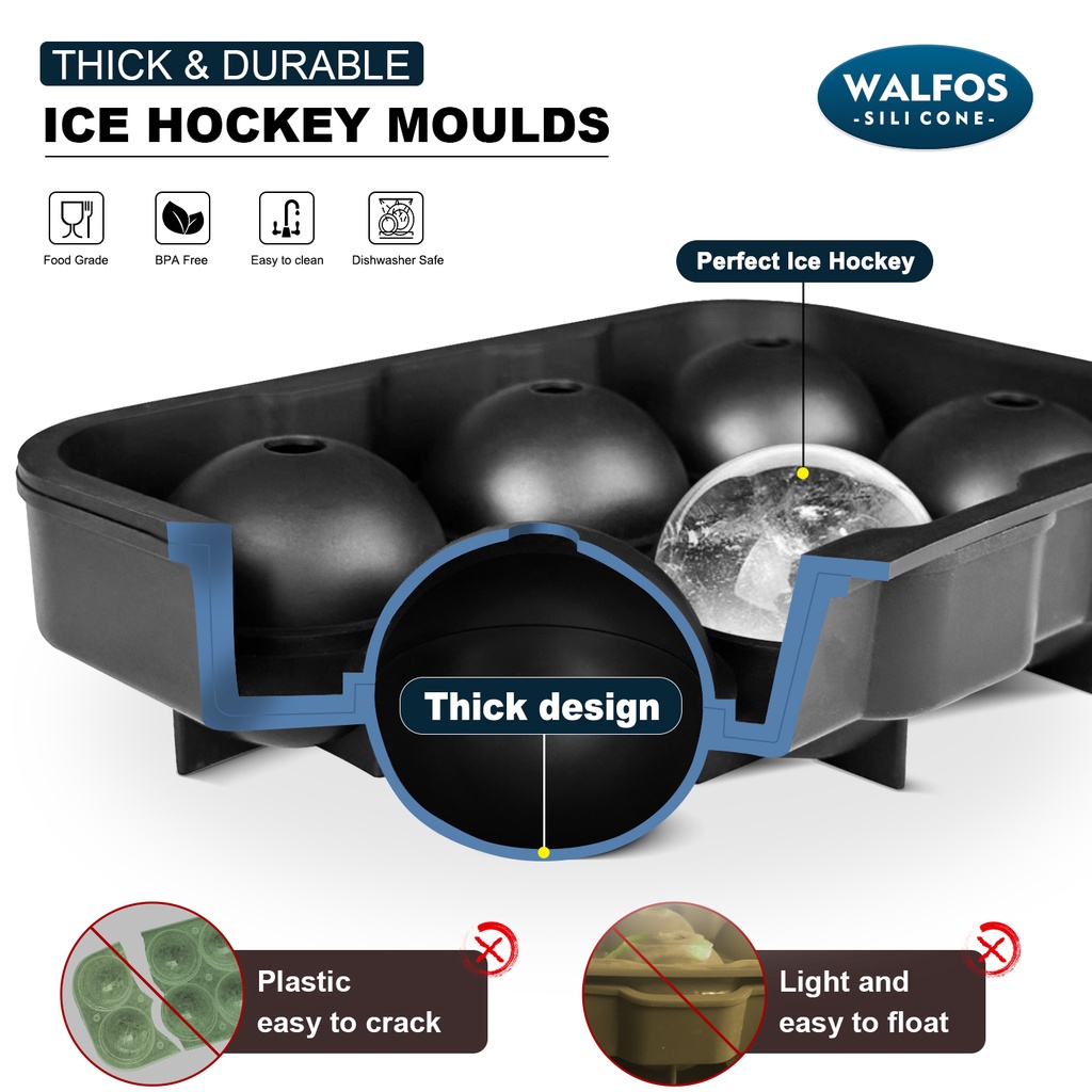 Ảnh Khuôn Walfos Bằng Silicon Làm Đá Bi Uống Rượu Whisky 1
