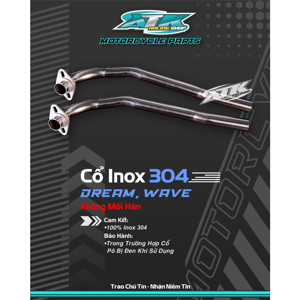 Cổ pô inox 304 hàn Pô zin size 27 và 32 cho Các dòng xe Máy Exciter ...