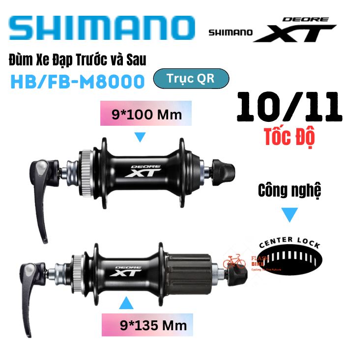 Piasta Shimano Deore XT HB-M8000 przód Cener Lock 100 mm 32 otwory