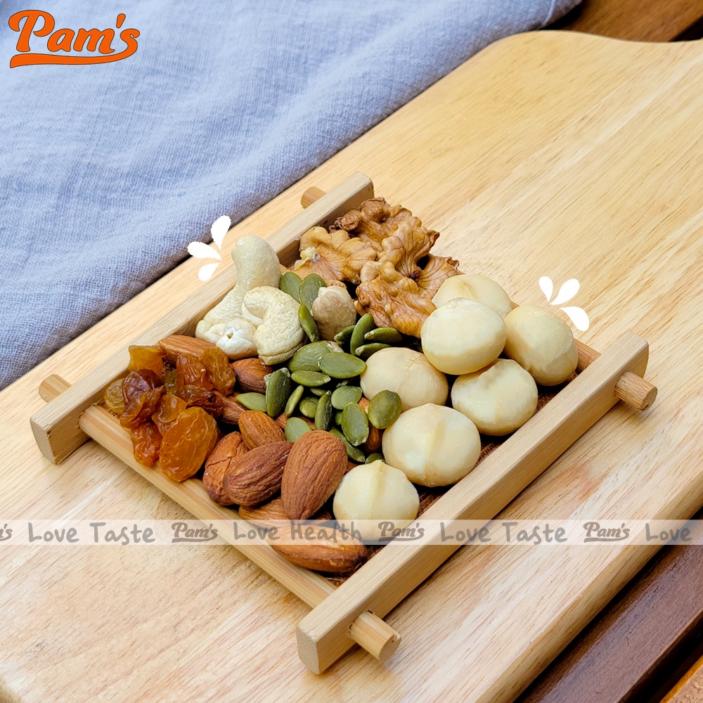 Hạt Dinh Dưỡng Mix 6 Loại Pams 540g - Granola Siêu Hạt Có Macca, Ngũ cốc Ăn Kiêng Giảm Cân Nhập Khẩu