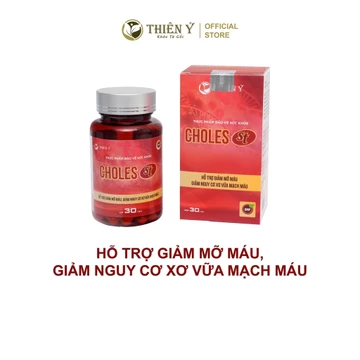 Viên Uống Choles ST Thiên Ý TY018 Hổ Trợ Giảm Mỡ Máu, Giảm Cân, Hỗ Trợ Giải Độc Gan Hộp 30 Viên Nang