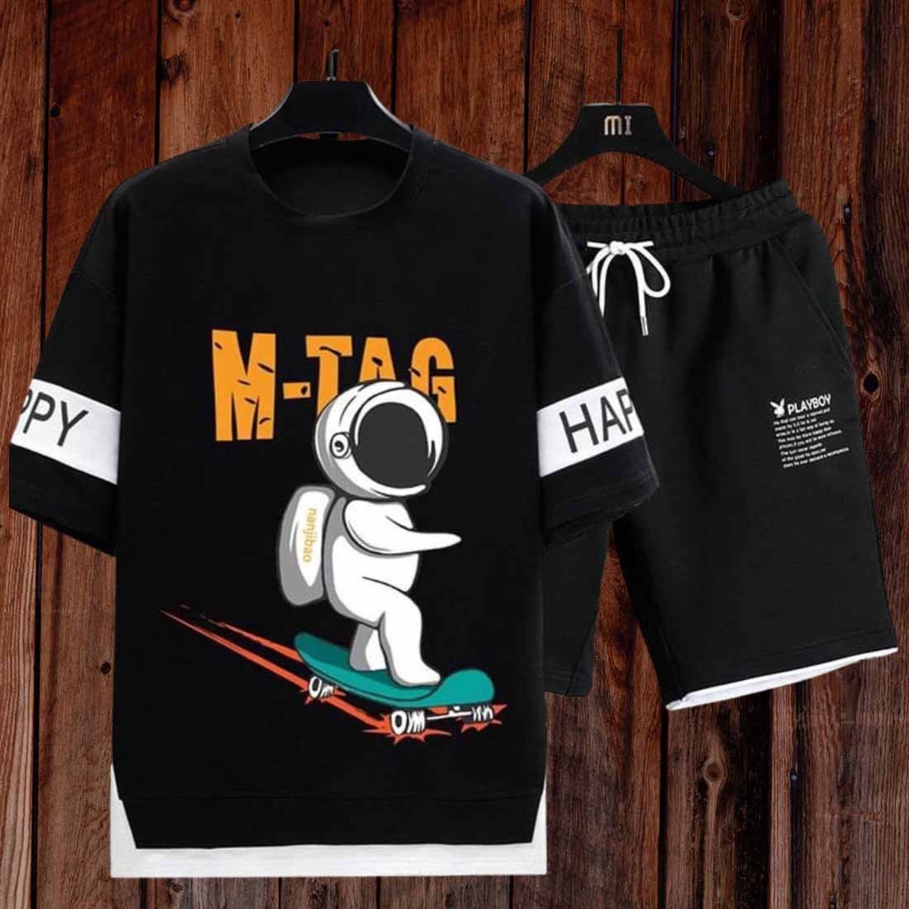 đồ bộ nam nữ Thể Thao Mùa Hè Áo thun cổ tròn quần short thun ngắn thoải mái Trẻ Trung Năng Động M-TAG L1