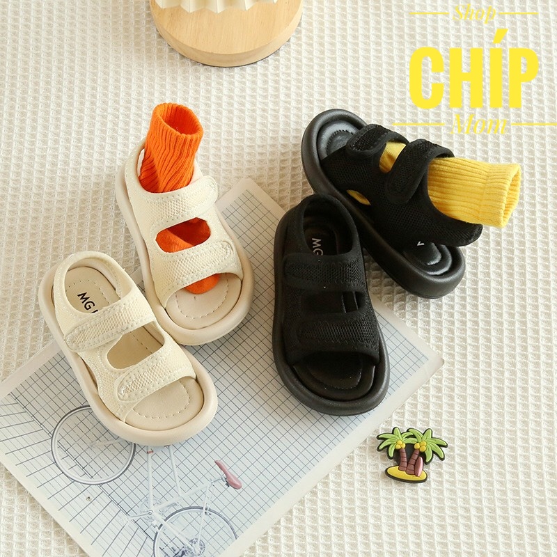 sandal bé trai dép quai hậu cho bé gái từ 1 tuổi quay ngang vải dán tùy chỉnh độ dài êm chân mẫu mới nhất năm V127
