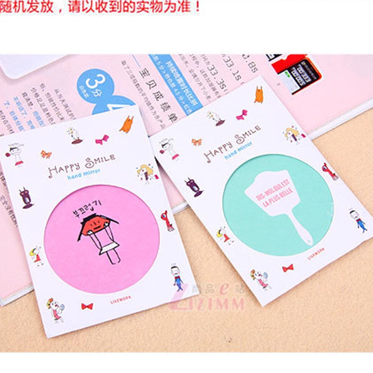 Gương Tròn Mini Bỏ Túi Họa Tiết Hoạt Hình Dễ Thương