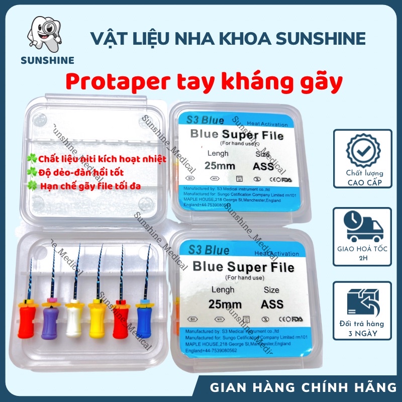 Protaper tay dẻo kháng gãy S3 Blue chính hãng dùng trong nha khoa file ...