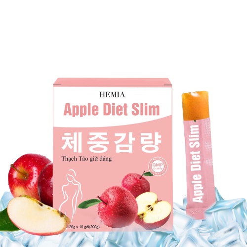 Ảnh Combo thạch táo giảm cân Hemia 1 hộp 10 cái và bột gao lứt như ý 900g tác dụng giảm cân an toàn tại nhà 1