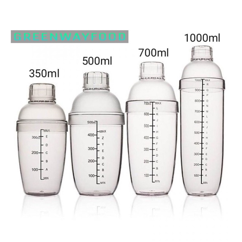 Bình lắc (shaker) nhựa chia vạch đen 350ml-500ml-700ml-1000ml | Shopee ...