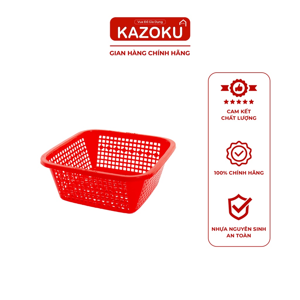 Rổ Nhựa Hình Vuông Hồng Phát Đỏ Dương Cam Chuối Ngọc Vàng - Vua Đồ Gia Dụng Kazoku - [HPRVS]