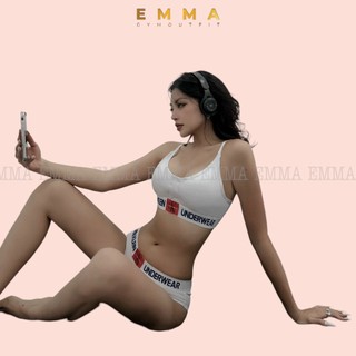 Bộ Đồ Lót Bikini Thể Thao Logo Cạp Chữ