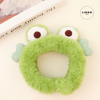 [Quà tặng dễ thương] Bờm tóc - Cài Tóc Ếch Xanh LINDO Xinh Xắn, Dễ Thương, Phủ Lông Nhung Mềm Mại