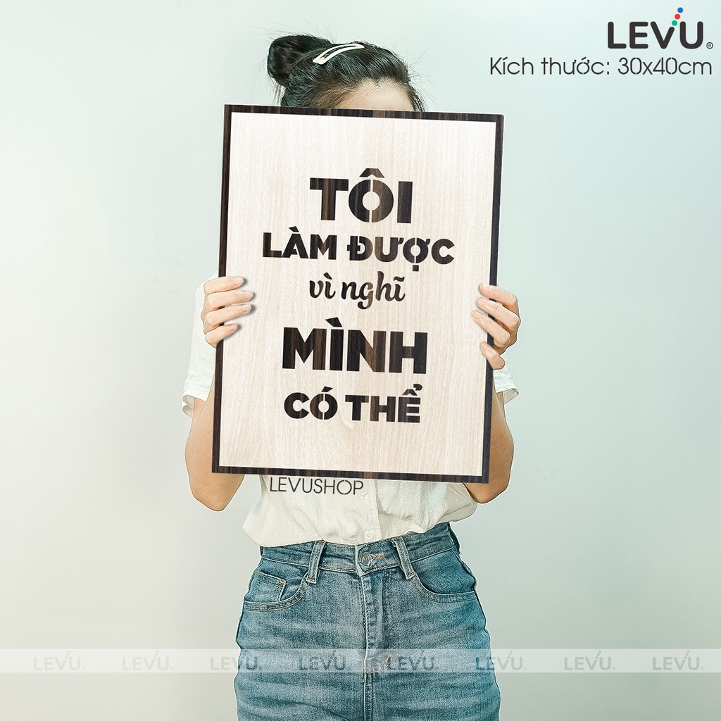 Tranh Treo Tường Gỗ LEVU050 decor quán trà sữa