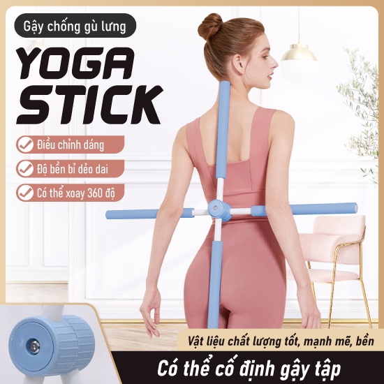 Ảnh BG - Gậy Tập Lưng, Vai, Chống Gù, Uốn Thẳng Lưng, Gậy Tập Yoga Gậy Chống Gù Lưng bằng thép Không Gỉ 3