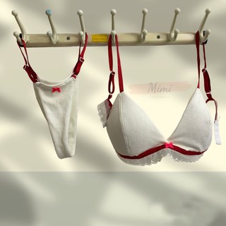 Set đồ lót thun cotton tone màu trắng - Hàng Handmade - MimiHouse