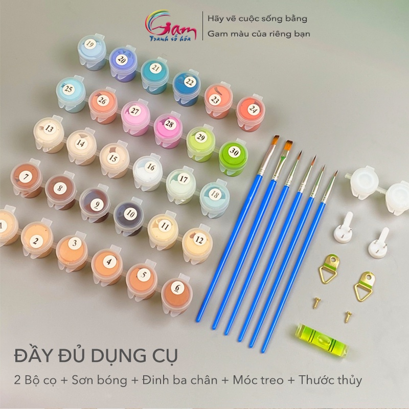 Ảnh Tranh Số Hoá Đức Phật GAM Tự Tô Màu Mẫu Mới Nâng Cấp Lọ Màu To 5ml TN4648 tổng hợp 2