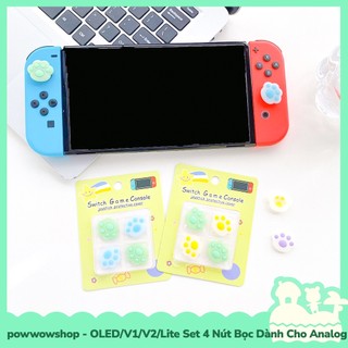 [Sẵn VN - Hỏa Tốc] Oled/V1/V2/Lite Set 4 Nút Bọc Dành Cho Analog Joycon Nintendo Switch Phong Cách Cat Paw