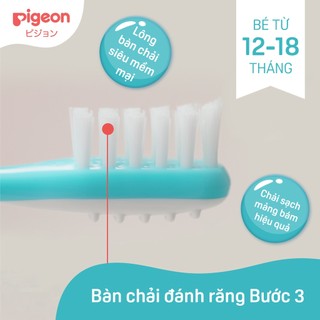Bàn chải đánh răng cho bé Pigeon 12-18 tháng  - vệ sinh răng miệng cao cấp chính hãng cho bé 1 tuổi