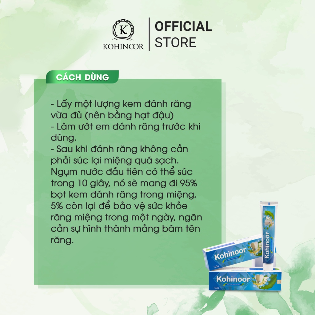 Ảnh Kem đánh răng dược liệu Kohinoor 110g 3