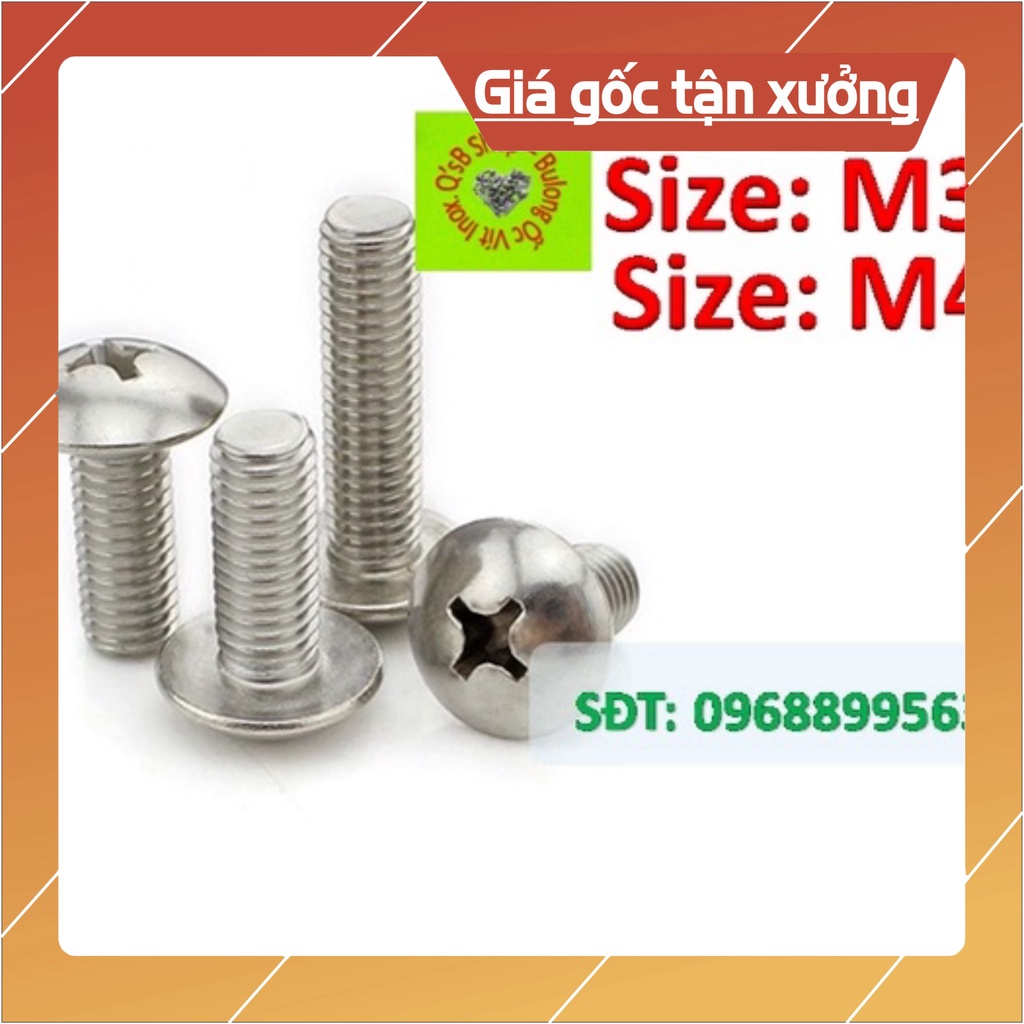 [ HÀNG CÓ SẴN] Vít inox đầu dù thân bulong, Vít 4 cạnh đầu dù size M3 ...