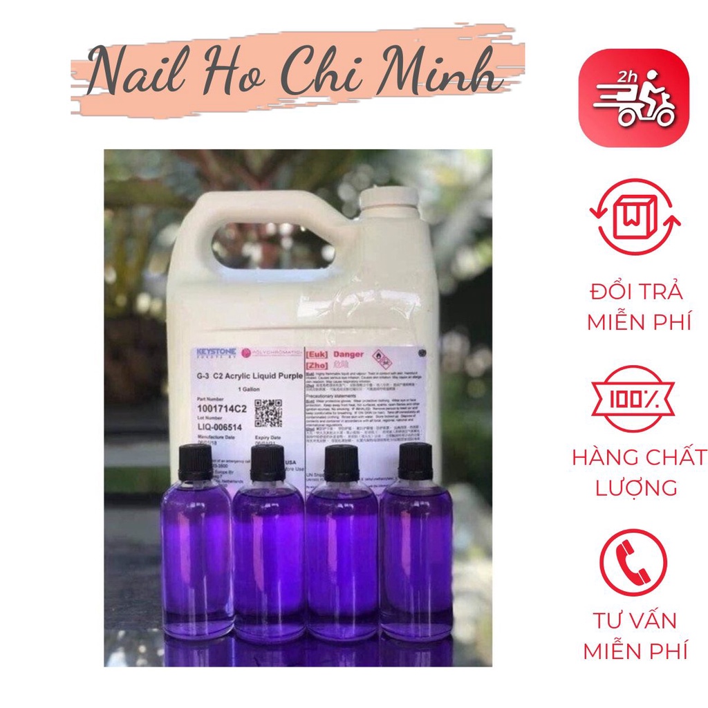 [CHÍNH HÃNG] Dung dịch tím KEYSTONE chính hãng - Nước đắp bột móng tay, nặn hoa chuyên dụng làm nails