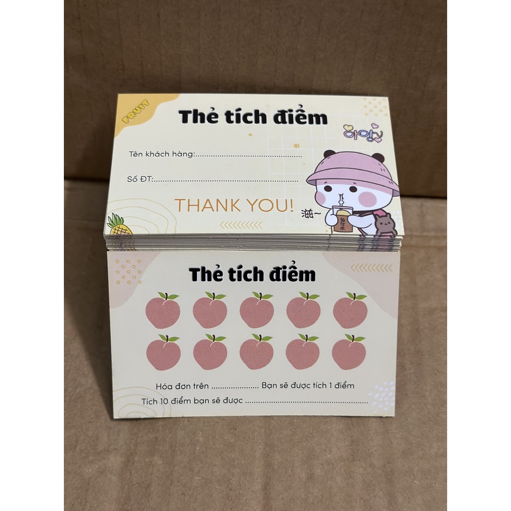 THẺ TÍCH ĐIỂM TRÁI CÂY - ĐỒ UỐNG -CARD TÍCH ĐIỂM MUA HÀNG GIÁ RẺ (HÀNG CÓ SẴN)