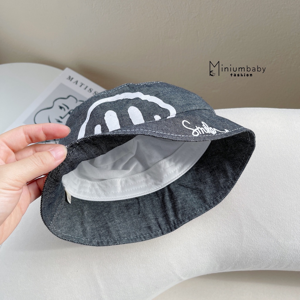 Mũ bucket hàn quốc cho bé trai, bé gái, mũ thời trang, nón chống năng trẻ em unisex miniumbabyfashion M1231